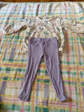 Angel Dear Lavender Ribbed Baby Leggings